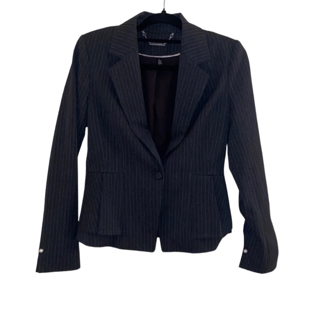 White House Black Market Black Pinstripe Blazer